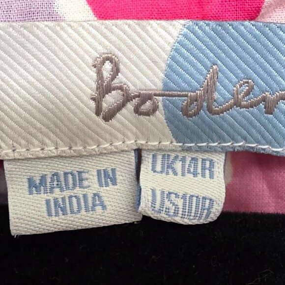 VTG Boden Colorful Short-Sleeve Dress With Tie Waist And V-Neckline Size 10 - Picture 7 of 9